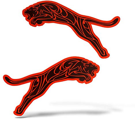 Erreinge® Aufkleber Rot Neonrot 15 cm Puma Sticker bedruckt für Auto Motorrad Wand Stoßstange Laptop Fahrrad