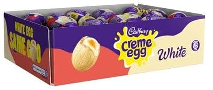 Cadbury Creme Egg - Easter Eggs White Chocolate, Cadburys Creme Eggs, With Cadbury White Creme Eggs - 48 White Creme Egg, Cadbury Eggs For Easter Egg Hunt, Kids Easter Eggs (48 x White Creme Eggs)