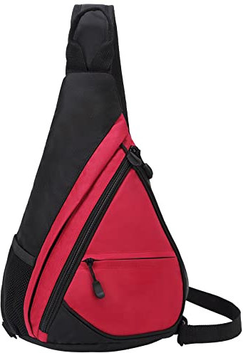 Lohol Dreieck Sling Bag Umhängetasche, Crossbody-Schultertasche Urben/Outdoor/Reise-Tagesrucksack für Frauen & Männer (Rot/M)