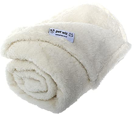 Couverture polaire douce et moelleuse pour chat et chien, couverture chaude pour animaux de compagnie, lavable en machine, couverture de lit et de voyage, protège les meubles, crème, grand, 100 x 120