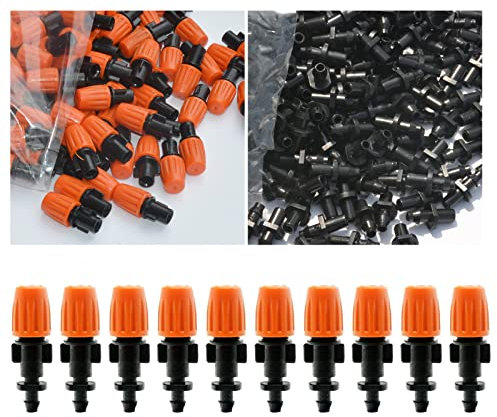 DLBX Orange Micro Sprinkler Bewässerungsgerät mit Zwei-Wege-Anschluss, automatischer Bewässerungssystem für die Bewässerung des Hausgartens (100)