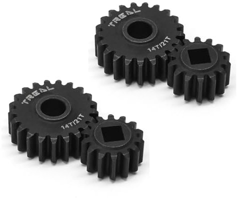 TREAL SCX10 III/Capra Overdrive Portal Gears Harden Steel Gears Kompatibel mit Axial 1/10 SCX10 3 Capra (14T/21T)