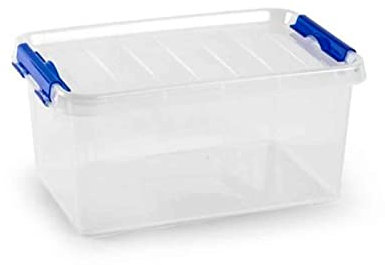 AC - Caja de ordenación de plástico Transparente con asa, N.º 26. Contenedor para almacenar Juguetes, Libros, Ropa, Mantas. Capacidad 8 litros. Dimensiones Aprox.: 34 x 22,5 x 15,5 cm