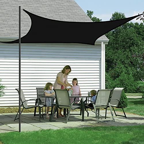 Sonnensegel Regenfest und Wasserdicht mit UV Schutz, Quadrat 3x3m, Sonnensegel für Balkon Garten Terrasse Sonnenschutz Sichtschutz Windschutz Wasserfest Wetterfest - Schwarz