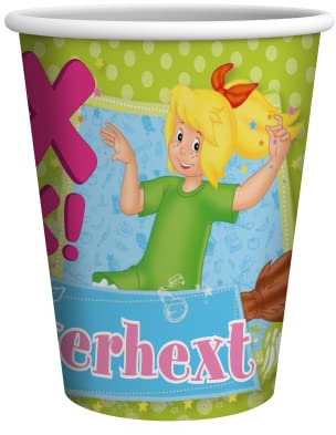 Party Factory `Bibi Blocksberg´ 10 Pappbecher, 250ml, bunt, Einwegbecher, Partybecher für Kindergeburtstag oder Mottoparty