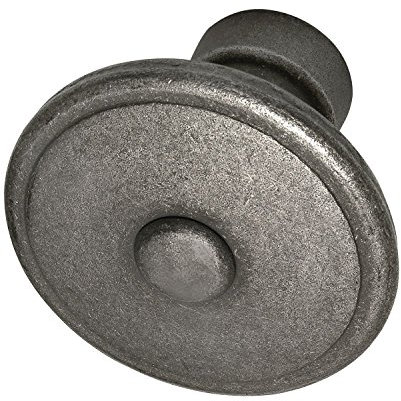 HALCÖ Türknauf Gröden Knopfdrückerlochteil rund fix ø 60mm nach ÖNORM, Schmiedeeisen verzinkt patiniert