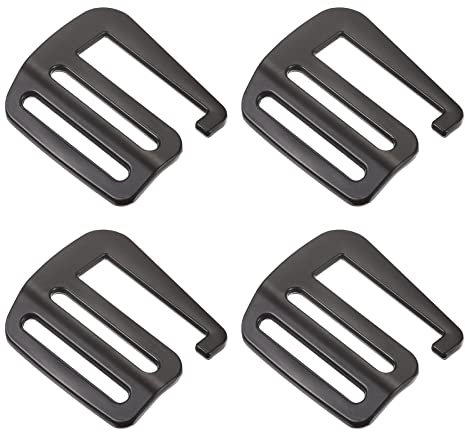 sourcing map 4 Stück Metall Schnallen Gurtband 1,26 32mm G-Haken Schiebeschnalle Verstellbare Schnallen für DIY Handgemachte Rucksack Taschen Gürtel, Mattschwarz