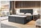 MEBLINI Boxspringbett mit Bettkasten - Gepolstert Doppelbett mit Matratze und Topper - Polsterbett mit Stauraum - Bett mit Kopfteil - Stauraumbett - Erling - 180x200 - H3/Dunkelgrau Webstoff
