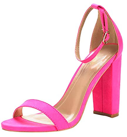 Chaussures vintage pour femme - Escarpins à talons hauts - Sandales d'été pour femme - Noir, Rose, 40 EU Étroit