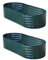 Garden Gear Galvanised Metal Raised Vegetable Flower Planter Trough Grow Bed Box Set up Six Shapes Outdoor Herb Garden in Hunter Green (Hunter Green x2)