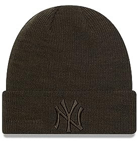 New Era Teamlogo New York Yankees Wintermütze Brown MLB Rib Wide Cuff Beanie Damen Frauen Fanartikel - One-Size