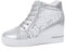 Scarpe da ginnastica con tacco alto, traspiranti, comode, casual, da trekking, con zeppa, da donna, in rete, 37-40, argento, 39 EU