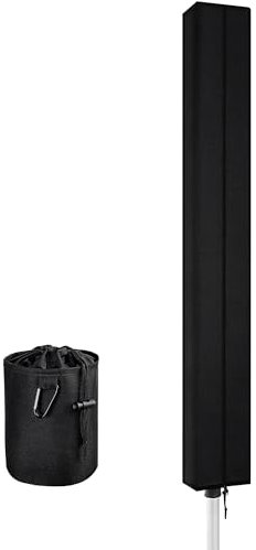 Dokon Wäschespinne Schutzhülle Wetterfest UV Beständiges Wäschespinne Abdeckung mit Reißverschluss, Robustes Oxford-Gewebe Schutzhülle für Wäscheschirme mit Wäscheklammerbeutel (180x15x15cm) Schwarz