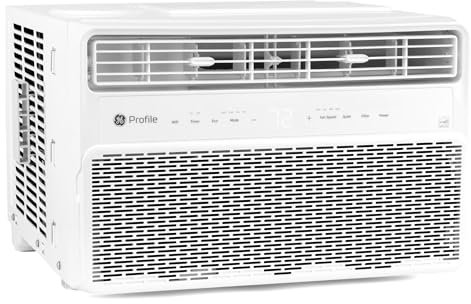 GE Profile Inverter Window Air Conditioner Unit 12,000 BTU with Energy Efficient AC Cooling up to 550 sq ft., Ultra Quiet, SMART Home Capable, Includes Remote and Install Kit, White