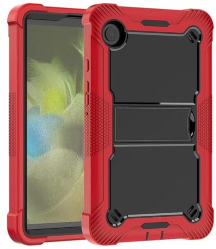 Coque pour tablette Samsung Galaxy Tab A9 2023 (X115N) robuste, béquille intégrée en PC TPU double couche hybride, appareil photo et écran à bords surélevés protection complète antichoc - Noir et