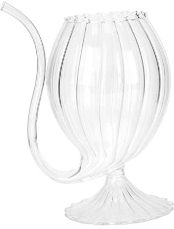 ZzzaNa 1pc Drinking Port Transparent Restaurants Clear Barware in Decanter Club Cocktail Tube with Vampire Creative Red Ml Cup Built- Halloween Parties Mug Beverage Jug (Color : Transparent color, S