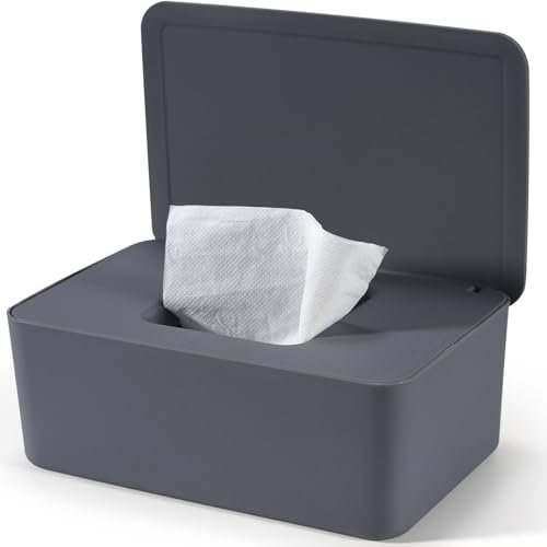 Feuchttücher Box für Baby, Feuchttuchbox Baby, Box für Feuchtes Toilettenpapier, Feuchte Tücherbox Weiß Aufbewahrungsbox mit Deckel Hält Die Tücher, Feuchtpapierbox für Zuhause und Büro