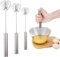 Semi Automatic Whisk Stainless Steel Egg Whisk Hand Push Rotary Whisk Blender Versatile Hand Push Mixer Stirrer Tool for Cooking Kitchen Gadgets (3 PCS)