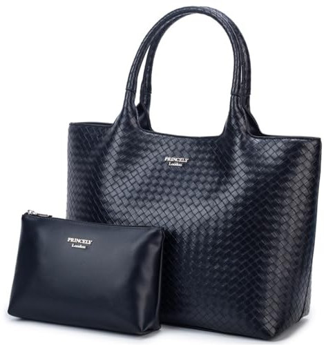 Princely London Shopper Bonny Schwarz - Shopper inkl. SmartBag für Alltag, Arbeit & Freizeit, Viel Platz für Essentials