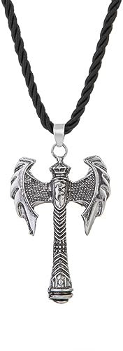 MYYCYCV Necklace pendant Viking double axe necklace vintage fashion rope chain trendy men's necklace gift