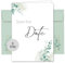 15 Save the Date Karten inkl. Umschlag für Hochzeit, Standesamt, Geburtstag, Baby, Kommunion, Jugendweihe, Taufe | Karte Save the Date | Klappkarte DIN A6 (Eucalyptus)