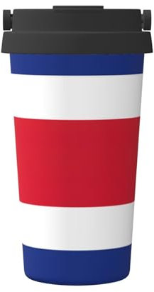 Costa Rica Flag Print Coffee Mug, 17 oz, Leakproof Coffee Mug with Lid, Coffee Thermos, for Gift or Daily Use