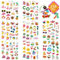 Fyvadio Sommer Aufkleber für Kinder, Strand, Ozean, Tauchen, Hawaii, Wassermelone Eis, Urlaub - 262 PCS, Multi, Glänzend, Tropisch, Einmalgebrauch, Kinder und Familien, Sommer