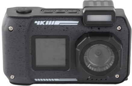 4K 65MP Unterwasserkamera, 33FT wasserdichte Kamera Unterwasser-Digitalkamera, Autofokus Dual Screen wasserdichte Kamera mit Langer Akkulaufzeit Zum Schnorcheln (Black)