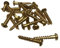 Brass Roundhead Slotted Wood Screws - 4.0mm x 25mm - 8 x 1 (Pack of 20)