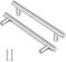 KTHZI 2 Pack Kitchen Cupboard Handles,Stainless Steel Handles Cabinet T Bar Knobs,Furniture Handles for Steel Kitchen Door,Drawer,Wardrobe,Brushed Cabinet(Hole Centre 96mm)
