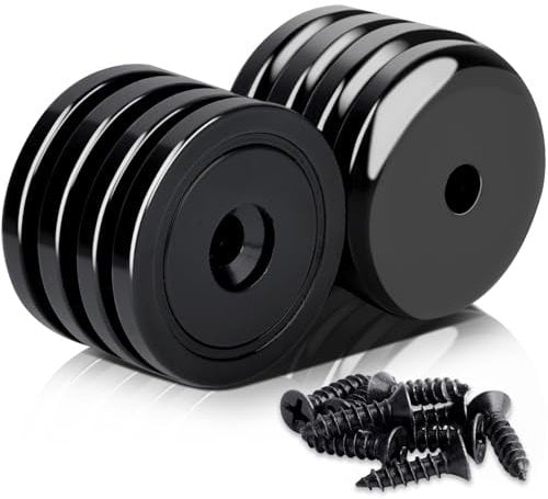 MIN CI 8Stück Neodym Magnete mit Loch, 45kg(100lbs) Magnete zum Schrauben 36mm Runder Neodym Magnete Extra Stark Flach Magnet mit Gewinde Groß Magnet zum Anschrauben