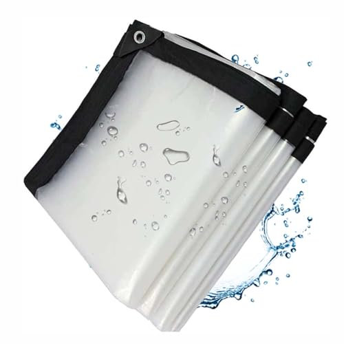 SRHIMEOS Telone Impermeabile per Esterno 2x3.5m, Teloni PVC Trasparente, Telo Plastica Impermeabili con Occhielli, Anti Strappo e Antivento, per Giardini, Serre, Piante