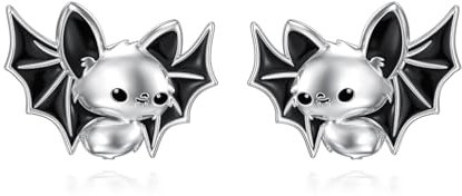 Flpruy Fledermaus Ohrringe 925 Sterling Silber Niedliche Fledermaus Ohrstecker für Frauen Halloween Ohrringe Gothic Schmuck Geschenke für Gril-Tochter