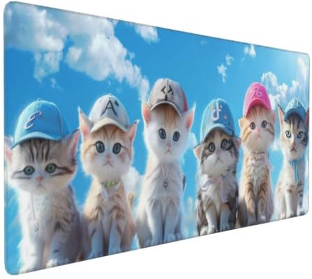 Niedlich Mauspad XXL Mauspad 700x300 mm Schreibtischunterlage, Wasserdicht Mauspad Katze Mousepad XXL, Gaming Mauspad Groß Verbessert Präzision und Geschwindigkeit für Gaming Zubehör Zimmer Deko-MU244