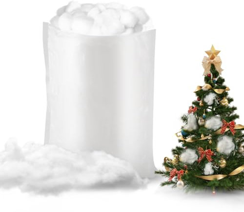 Bubuny Neige Artificielle Décorative de Noël,Fausse Neige de Noël, Ouate de Remplissage pour Nuages Fausse Neige Coton Décoration d'arbre de Noël Fausse Neige Artificielle Décor pour Sapin de Noël
