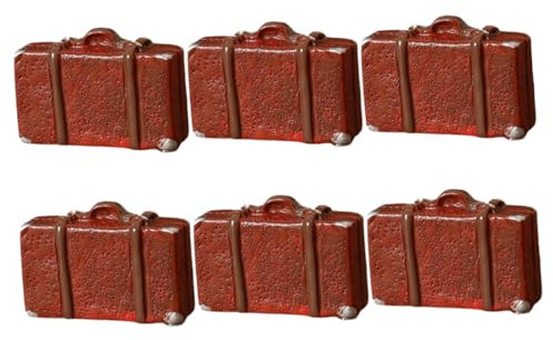 WHAMVOX 6stücke Miniatur Vintage Koffer Für Reisekoffer Accessoire Resin Detaillierte Nachbildung Für Kreative Szenen Und Spielspaß