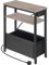 HOOBRO Narrow Side Table, Slim Side Table with Charging Station, USB Ports and Power Outlet, Bedside Table for Small Space, 40 x 20 x 60 cm, for Living Room, Greige and Black EBG125KBZ01