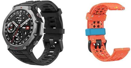 Amazfit T-Rex 3 Outdoor Smartwatch + Smartwatch Correa de Recambio Original Naranja