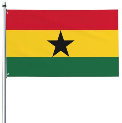 Flagge von Ghana, bedruckte Flagge, Polyester, 90 x 152 cm, Outdoor-Dekoration für Gartenveranstaltungen