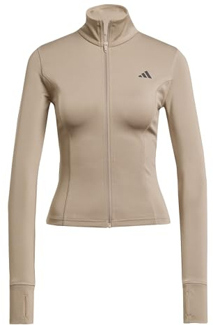 adidas Women's Workout Essentials Zip Through Jacket, Chalky Brown, XXL