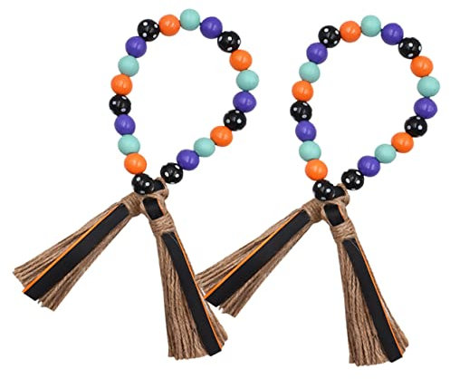 MAGICLULU 2 Stück Dekoration Aus Holzperlen Oh Herbstgirlande Party Hängend Wand Girlande Weihnachtsschmuck Pastell Dekorationen Fest Hochzeit Anhänger Aus Holzperlen