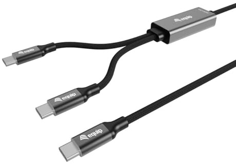 Equip USB-C 4.0 Y-Kabel, PD 140W, Stecker/Stecker, 1,50 m, Schwarz, Datenkabel