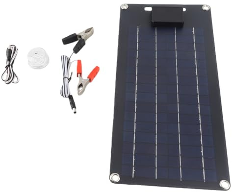 Tomotato Panneau Solaire 50W 12V Monocristallin, Chargeur Double USB pour Batterie de Véhicule et Appareils Mobiles, pour Camping Caravane Bateau