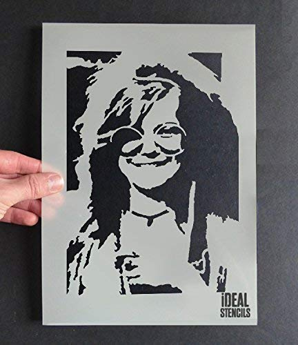 Janis Joplin Schablone By Ideal Stencils Bild Art Decor & Handwerk Farbe Wände, Stoffe, Möbel Wiederverwendbar - 17x24cm