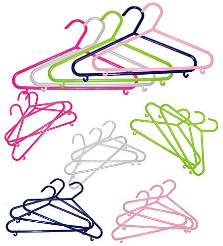 alles-meine.de GmbH 8 TLG. Set: Kleiderbügel - NEON GRÜN - aus Kunststoff - für Babybekleidung & Kinderbekleidung/Kinder Baby/Jungen/Mädchen - Kinderkleiderbügel bunt