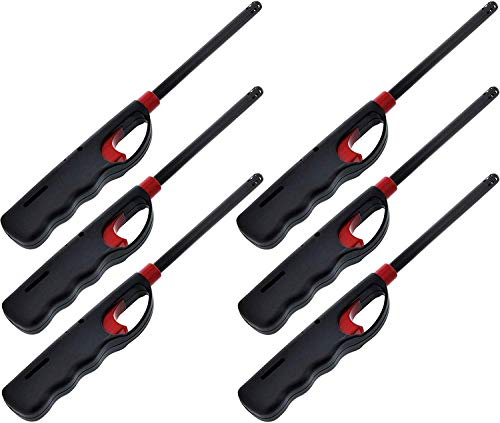 VIP Home Essentials 6 - Handi Flame BBQ Grill Click Lighter Refillable Candle Fireplace Kitchen Stove Wind Resitent Long Stem