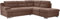 Mivano Ecksofa Coast / Große Schlafcouch in L-Form mit Ottomane rechts, Inkl. Bettfunktion und Stauraum, 264 x 88 x 217, Mikrofaser: hellbraun