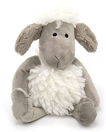 Cute Woolly Sheep Fabric Doorstop - Novelty Animal Door Stop - Grey Ear