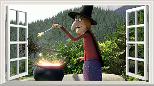 CSCH Wall Sticker Room on The Broom Magic Window Image Wall Sticker Mural Poster Multi Size