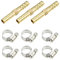 X AUTOHAUX 1 Ensemble 3 Raccords Droit 6mm Laiton Cannelé Connecteur Tuyau avec 6 Colliers